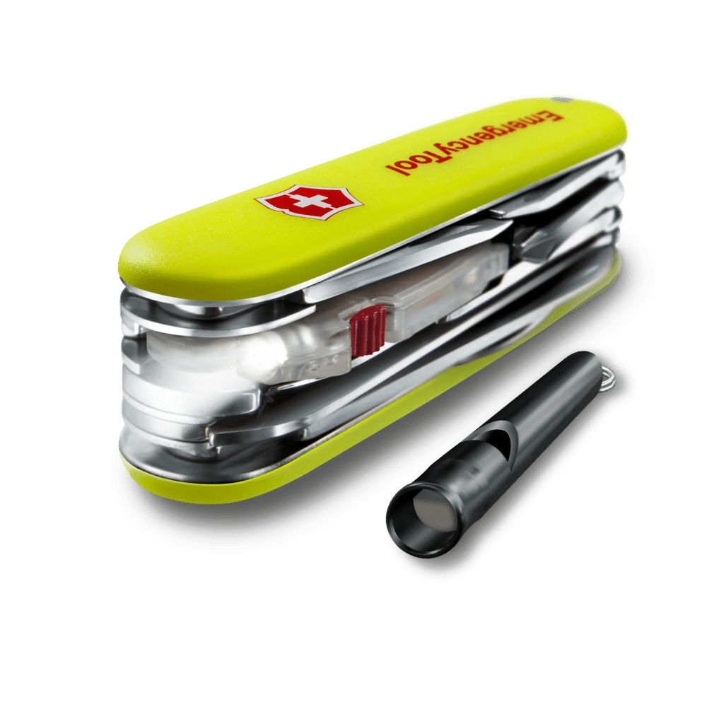 VICTORINOX HUNTSMAN LITE, 91 MM, EMERGENCY TOOL, YELLOW (NEW)