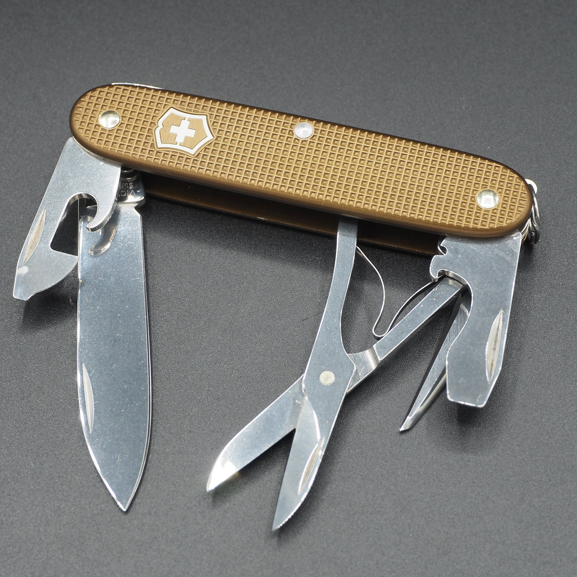 Victorinox Alox Pioneer X Terra Brown Swiss Knife, Yellow Swiss Army Knife