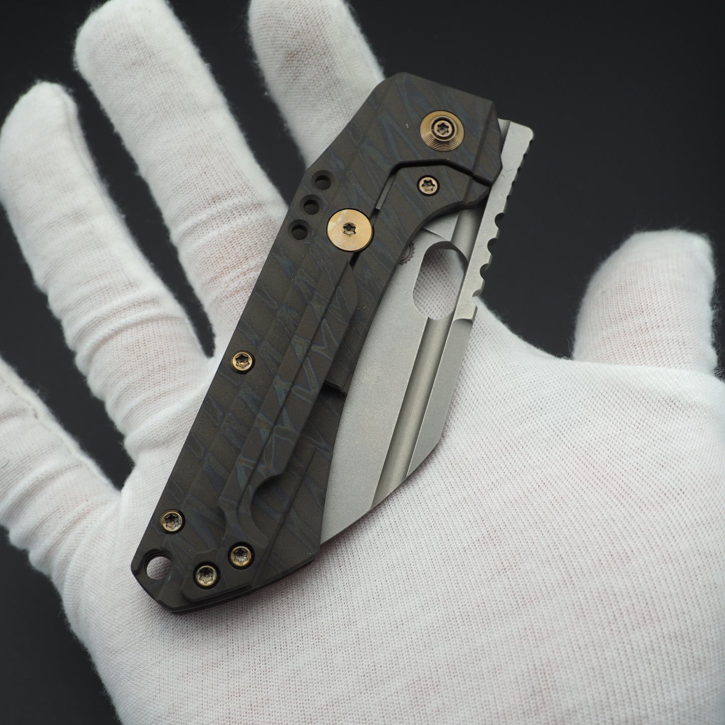 WE Knife Roxi 3 Titanium Tiger Stripe Flame
