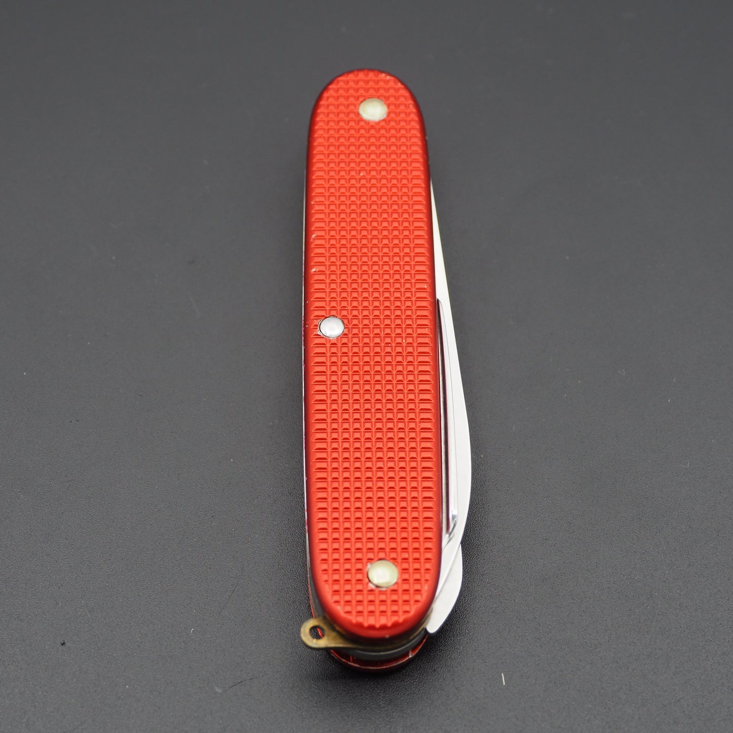 Victorinox Farmer Alox OC Red USED Brass Liner with Ad: Coutellerie du Mont-Blance, Geneve