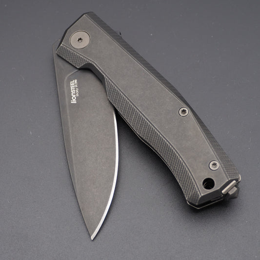 Lionsteel Myto: hi-tech EDC folding knife for all everyday activities - Full "Old Black" titanium