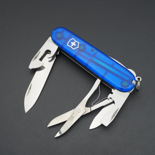 Victorinox Climber Blue Trans Swiss Army Knife like NEW