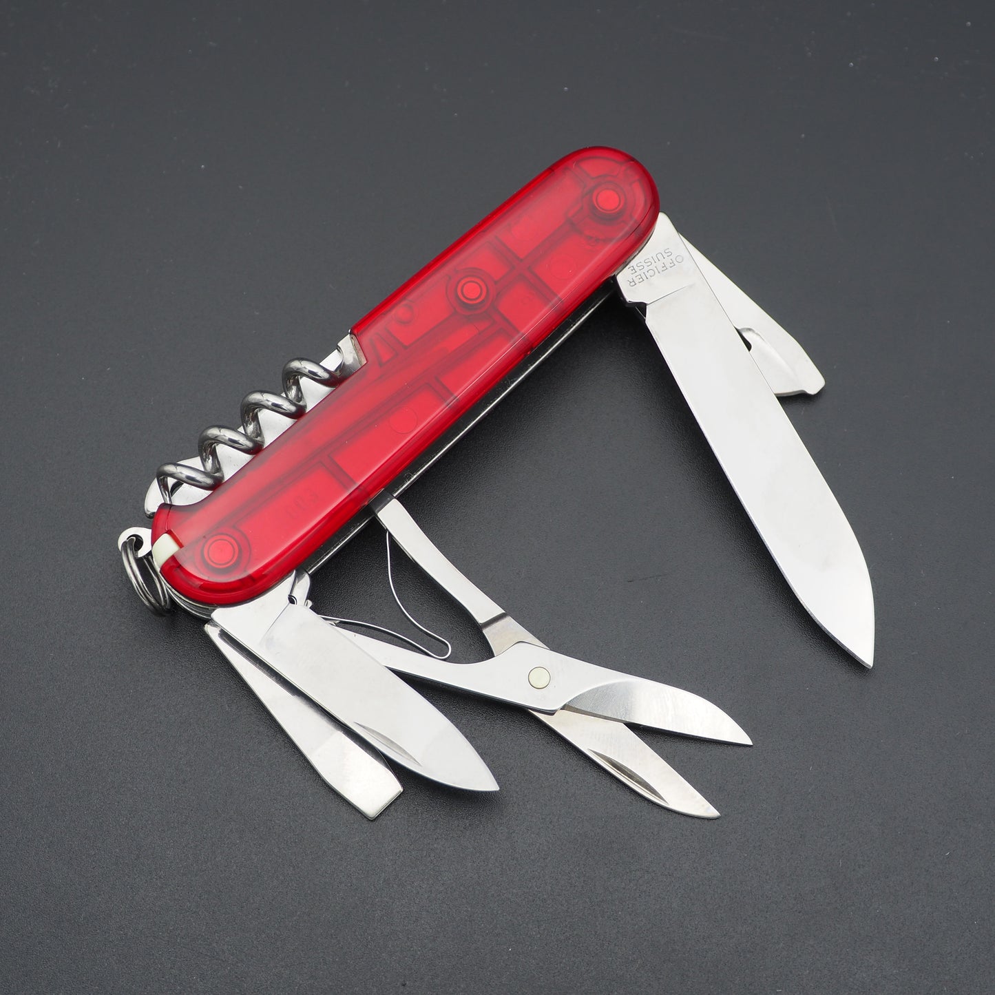 Victorinox Climber Red Trans Swiss Army Knife like NEW