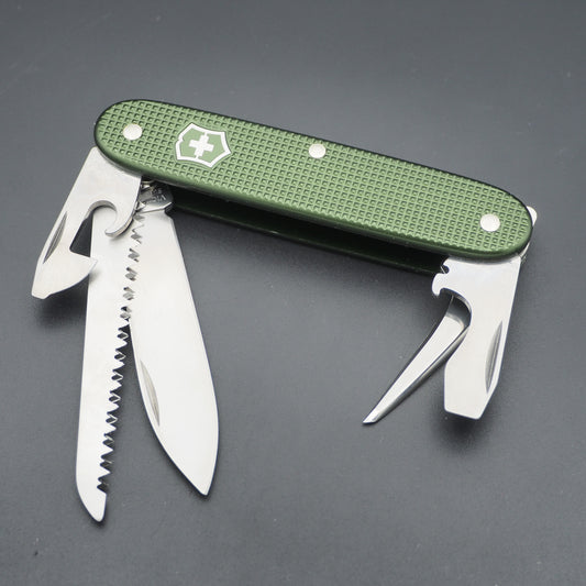 Victorinox Farmer Olive Green Swiss Army Knife like NEW (no box)