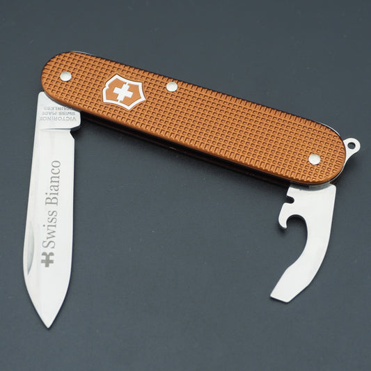 Victorinox Chocolate Brown Alox Bantam SwissBianco Swiss Army Knife like NEW (no box)