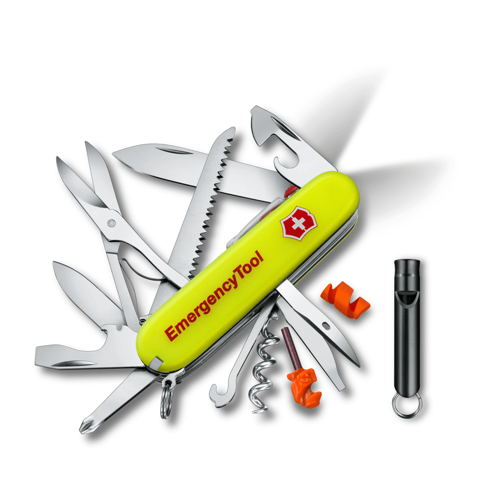 VICTORINOX HUNTSMAN LITE, 91 MM, EMERGENCY TOOL, YELLOW (NEW)