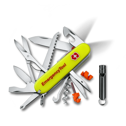 VICTORINOX HUNTSMAN LITE, 91 MM, EMERGENCY TOOL, YELLOW (NEW)