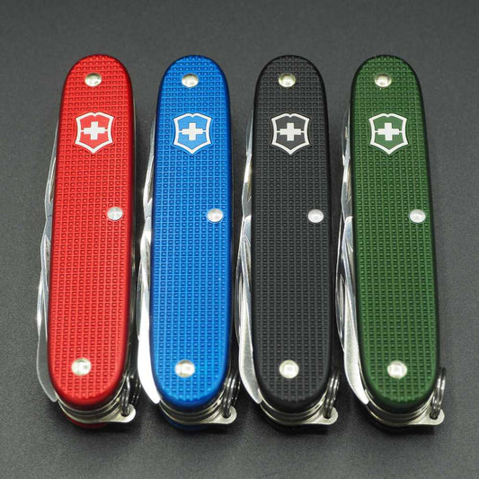 Victorinox Set Of Four Farmer X Alox Black, Red, Green and Blue The Sharp Knife Club Edition